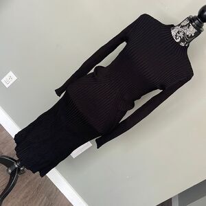 Suitable for Work Ribbed Long-sleeve Dress . NEW